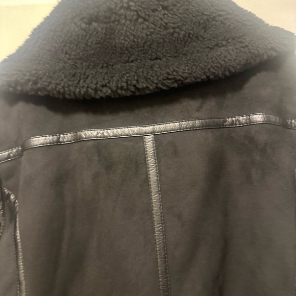 Zara Black Faux Shearling Coat - Picture 5 of 7